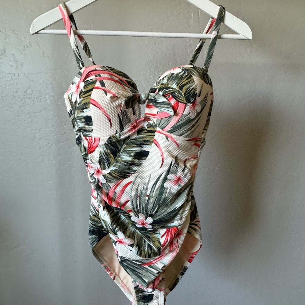 Target Green and Pink One Piece Swimsuit with Vintage Silhouette